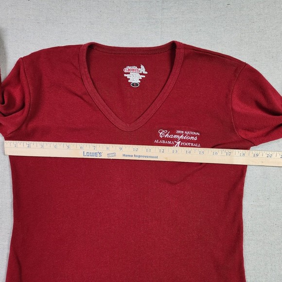 Alabama Crimson Tide Sweater Womens Large Red V-Neck Pullover Long Sleeve Champs - Picture 7 of 13